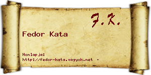 Fedor Kata névjegykártya